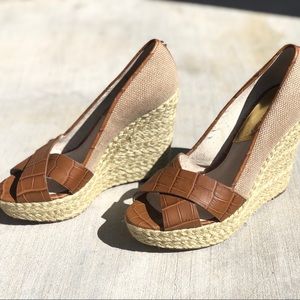 Michael Kors Brown & Tan Wedges Size 7.5